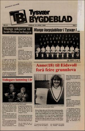 Tysvær Bygdeblad Bilag 19.04.89